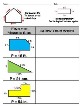 3 MD 8 Finding Missing Side Length Given Perimeter With Answer Key