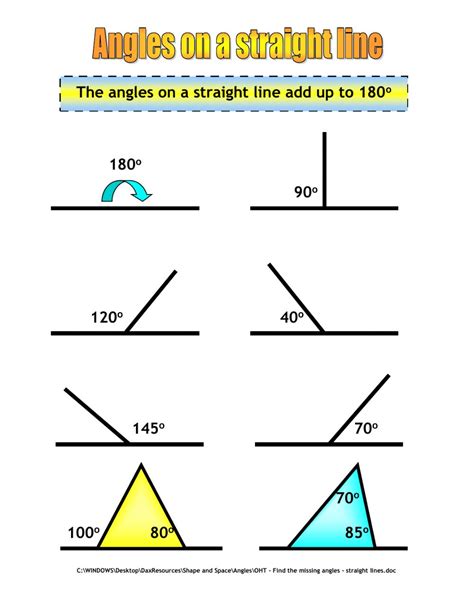 Angles On A Straight Line Worksheet Differentiated - Angleworksheets.com