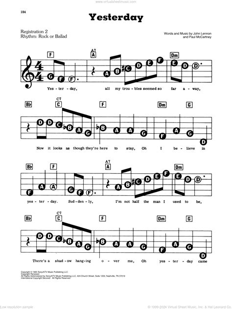 Easy Printable Piano Sheet Music