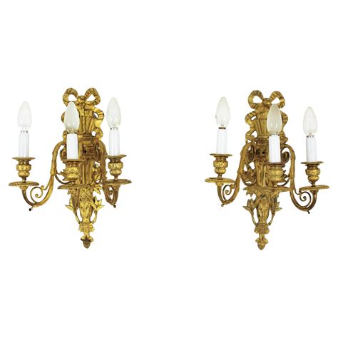 Great Pair Of Gilt Bronze Louis Xvi Style Sconces At Stdibs