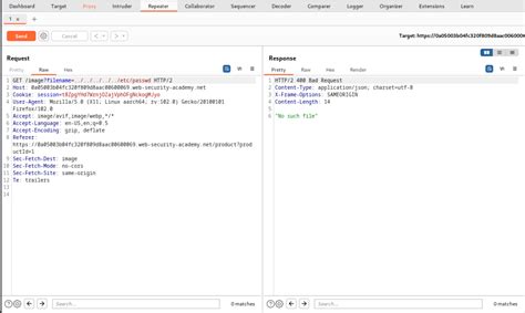 Portswigger Web Security Academy Lab File Path Traversal Traversal