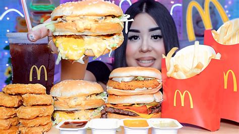 ASMR MCDONALDS BIG MAC CHEESY JALAPENO QUARTER POUNDER MCCHICKEN