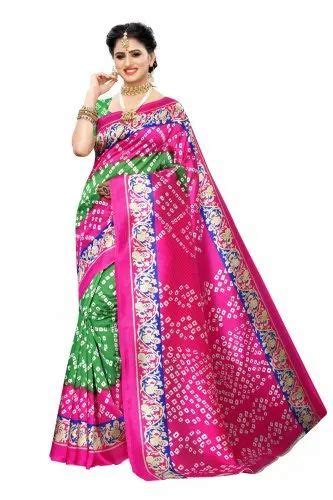 Zoya Textile Printed Party Wear Barfi Silk Saree 6 M With Blouse