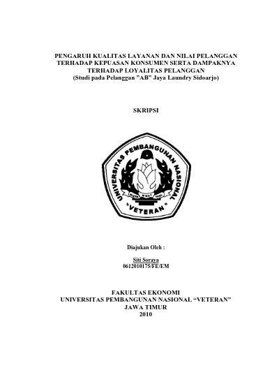 Pengaruh Kualitas Layanan Dan Nilai Pelanggan Terhadap Kepuasan