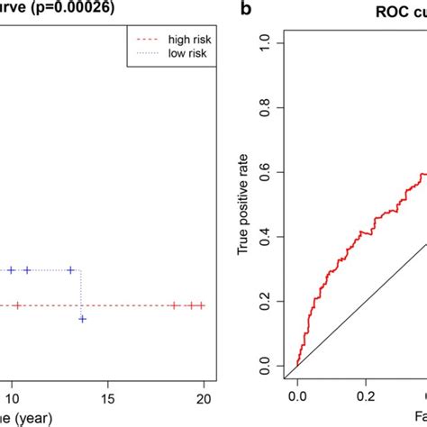 KaplanMeier And ROC Curves For A Linear Risk Model Based On Five