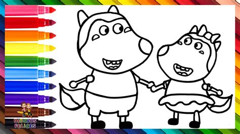 Dibuja y Colorea A Wolfoo Y Lucy Dibujos Para Niños YouTube