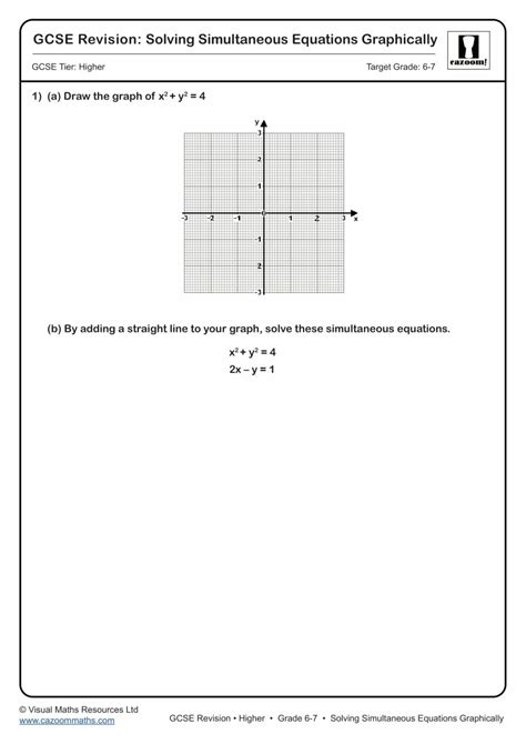 Solving Simultaneous Equations Graphically B Gcse Questions Gcse