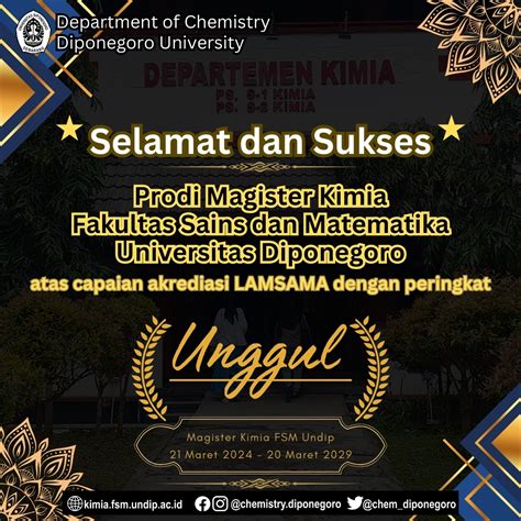 Program Magister Kimia Di Universitas Diponegoro Undip Meraih