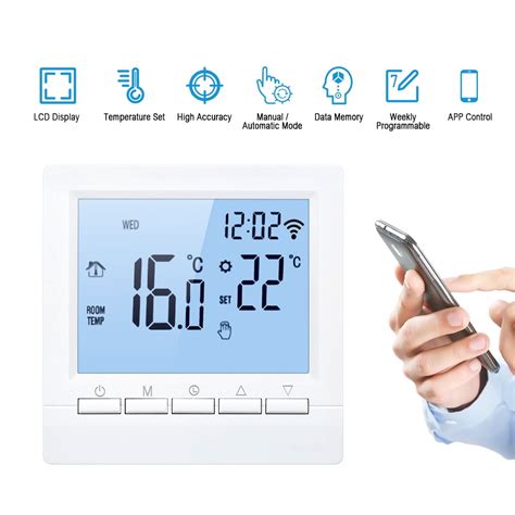 Anself Wi Fi Smart Thermostat Digital Temperature Controller App Control Lcd Display 16a