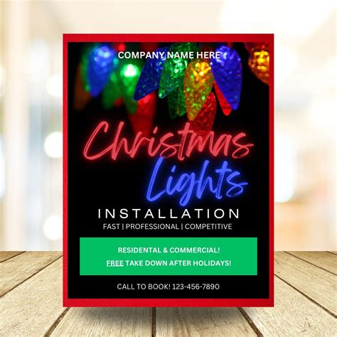 Editable Christmas Light Installation Flyer Editable Flyer Business