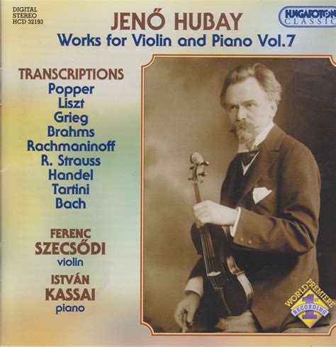 Eclassical Hubay Works For Violin And Piano Vol Transcriptions