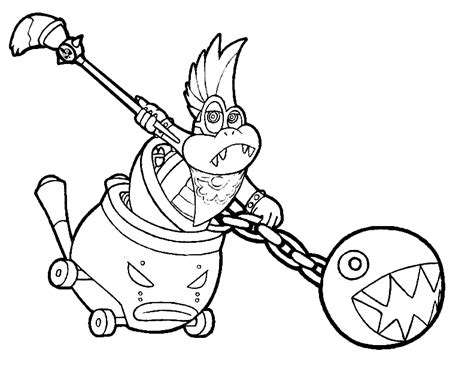 Mario Chain Chomp Coloring Pages Sketch Coloring Page