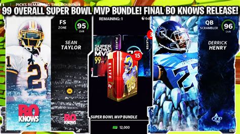 99 OVERALL SUPER BOWL MVP BUNDLE THE FINAL BO KNOWS PLAYERS AND LTDS