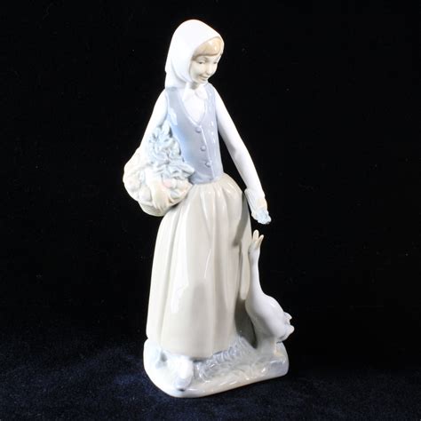 Goodlife Auctions Lot Lladro Girl With Basket And Goose For Sale