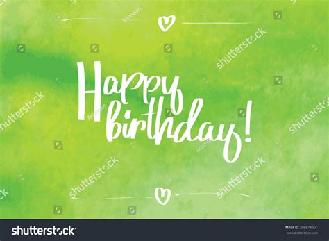 Hand Painted Happy Birthday Script On Stock Illustration 398878507