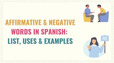 Top 9 Affirmative And Negative Words In Spanish Tell Me In Spanish