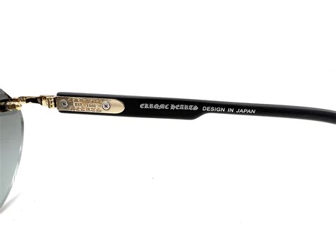 Black And Gold Rimmed Chrome Hearts Diamond Sunglasses At 59500