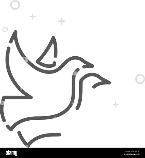 Doves Or Pigeons Vector Line Icon Releasing Doves At Wedding Symbol