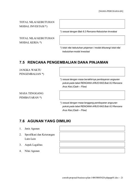 Contoh Proposal Pengajuan Investasi Tulisan