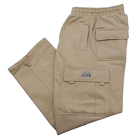 Pro Club Mens Heavyweight Fleece Cargo Sweatpant Khaki 5x Large