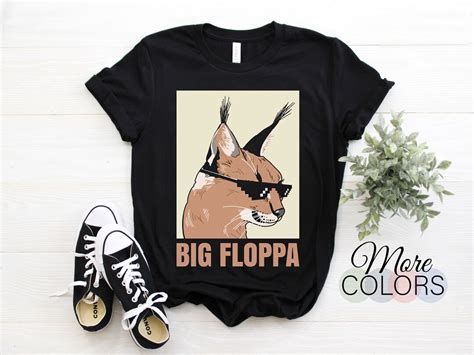 Big Floppa Meme Cat Caracal T Shirt Cool Funny Cats Caracals Glasses