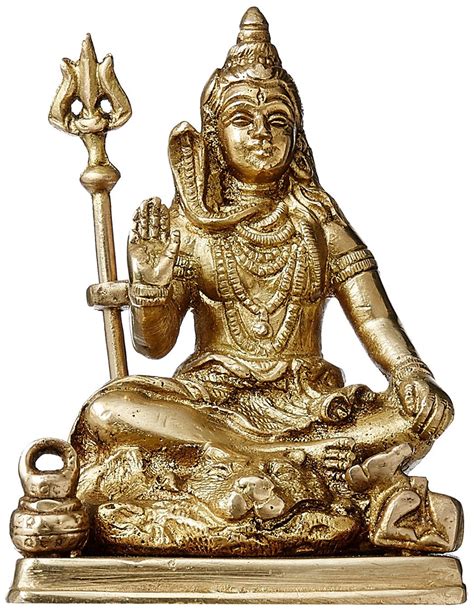 Purpledip Brass Statue Idol Of Lord Shiva Mahadev With Trishool For