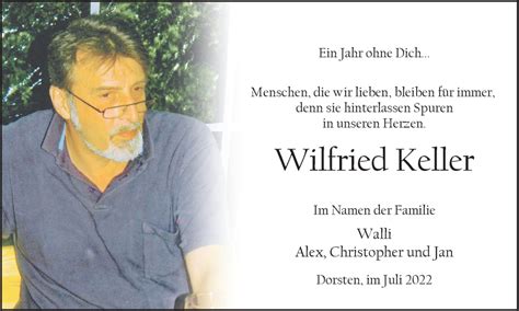 Traueranzeigen Von Wilfried Keller Sich Erinnern De