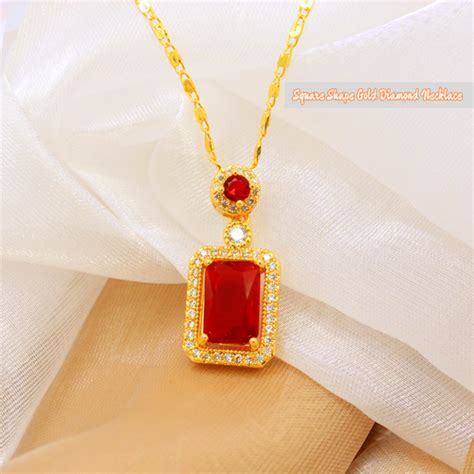 Gng Jewelry Elegant Diamond Rhinestones Design Pendant Necklace For