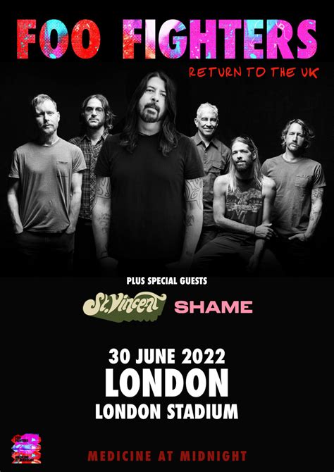 FOO FIGHTERS Return To The UK 2022 Tour LONDON London Stadium Poster