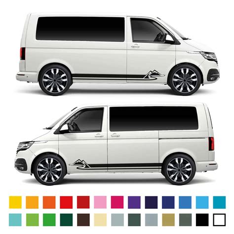 Vw Volkswagen Transporter Camper Van Mountain Roads Side Stripe Graphic