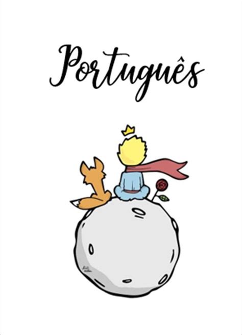 Capa para caderno Português O pequeno príncipe lettering Capa de