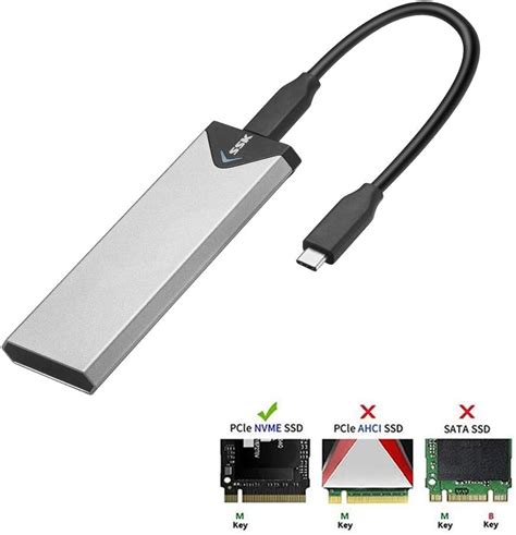 SSK Adaptateur de boîtier SSD NVMe en aluminium M 2 USB 3 1 Gen 2 10