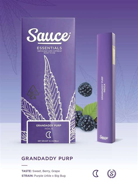 Sauce Essentials Grandaddy Purp Live Resin G Sauce Bar Indica