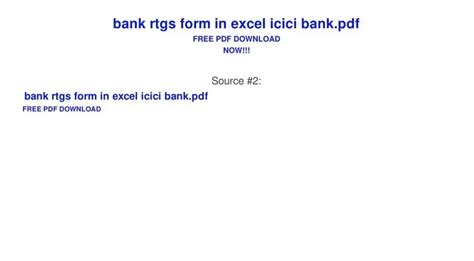 Icici Bank Rtgs Form Fill Out Printable Pdf Forms Online