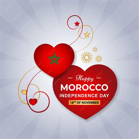 Premium Vector | Morocco heart flag for independence day