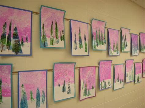 WHAT'S HAPPENING IN THE ART ROOM??: 2nd Grade: Winter Landscapes