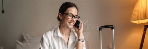 Smiling Mid Aged Brunette White Businesswoman Stock Image Image Of
