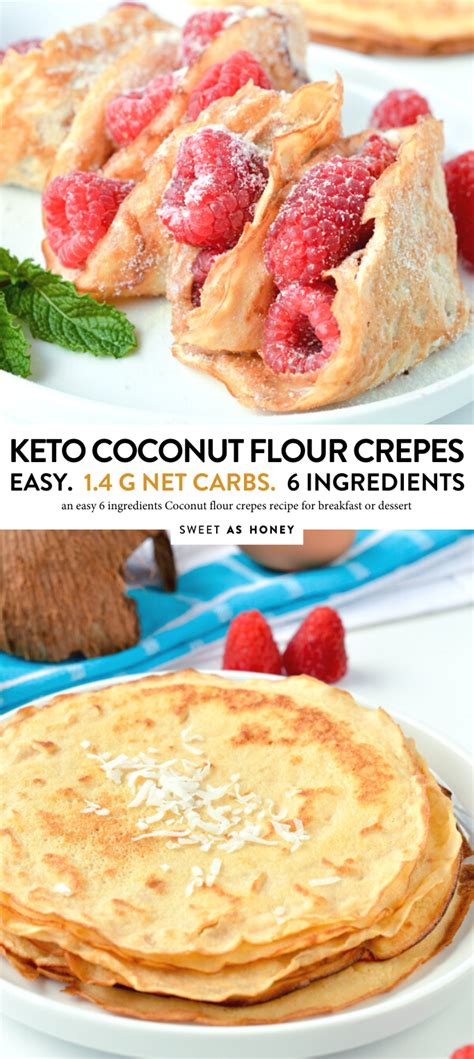 Keto Coconut Flour Crepes Are Easy Low Carb Breakfast Or Desserts Crepes Perfect For Sweet Or