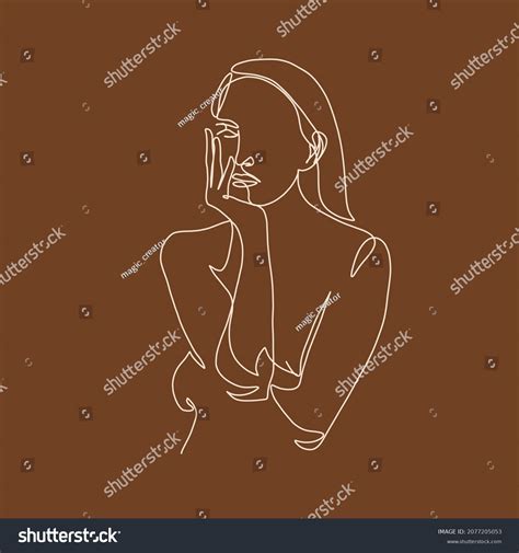 Linear Drawing Naked Female Body Hand Stock Vector Royalty Free 2077205053 Shutterstock