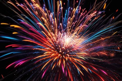 Premium AI Image | Explosion of fireworks abstract fibers