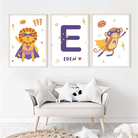 Lot De Affiches Super H Ro Enfant Baby Wall