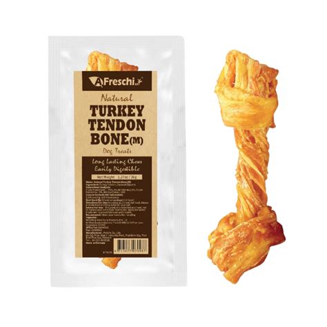 Afreschi Turkey Tendon Medium Size Dog Chew Treats Tendon Bonetendon