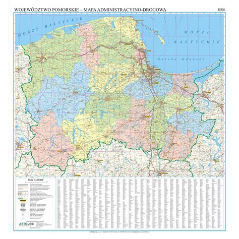 Pomorskie mapa ścienna arkusz plakat laminowany 11287608476