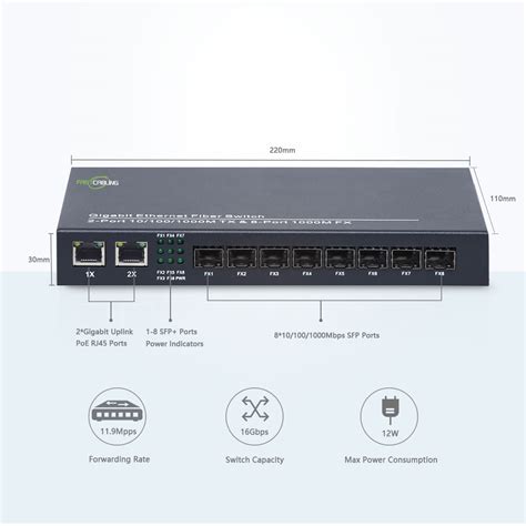 8 Port Fiber Optic Sfp Switch Fastcabling
