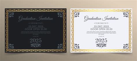 Elegant graduation invitation template with ornament 17044602 Vector ...