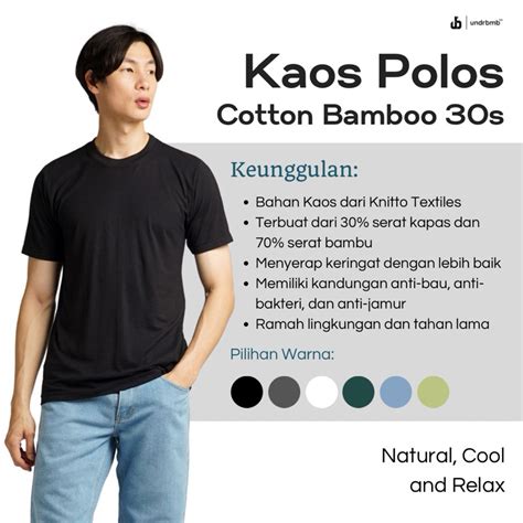 Jual Underbamboo Kaos Polos Pria Katun Bambu S Cotton Bamboo S