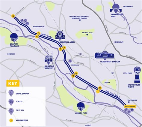 Road closures and route for Leeds 10k and Leeds Half Marathon 2021 ...