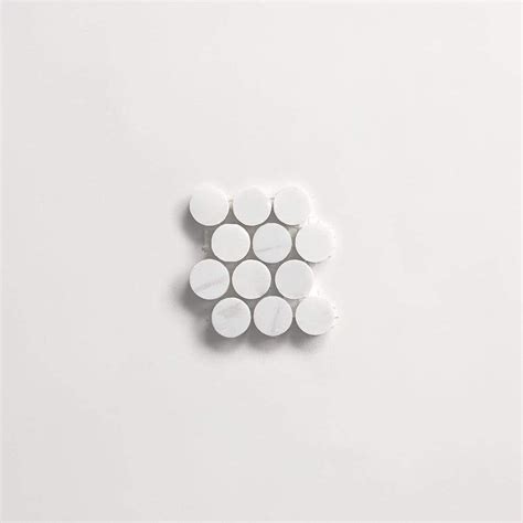 Clé Tile Bianco Dolomite White Stone Penny Round Sheet In 2023