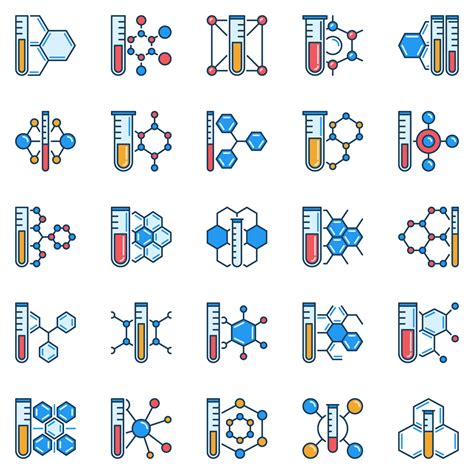 Chemical Compound With Test Tube Creative Icons Set Sample Tube And Chemical Formula Vector