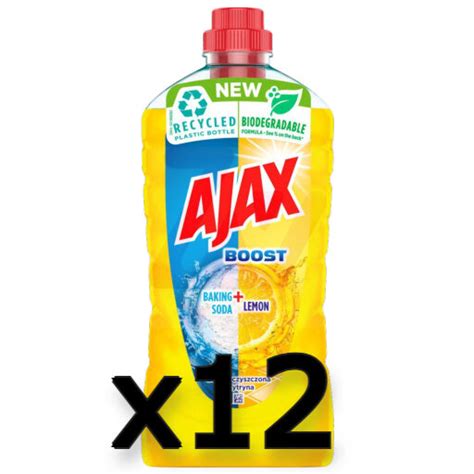 12x Płyn czyszczący Ajax Boost Soda i Cytryna 1l chemiazniemiec pl